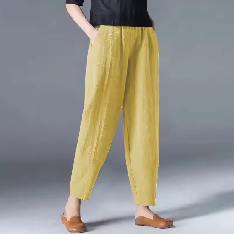 Women's Relaxed-Fit Elastic-Waist Tapered Ankle Pants