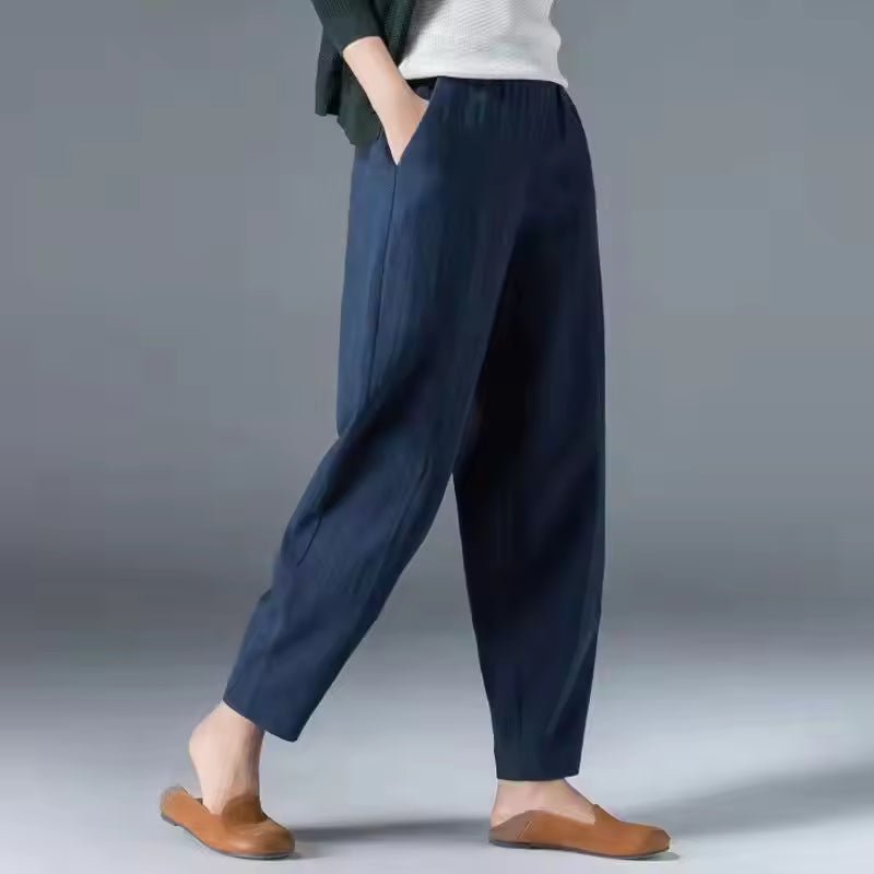 Women's Relaxed-Fit Elastic-Waist Tapered Ankle Pants