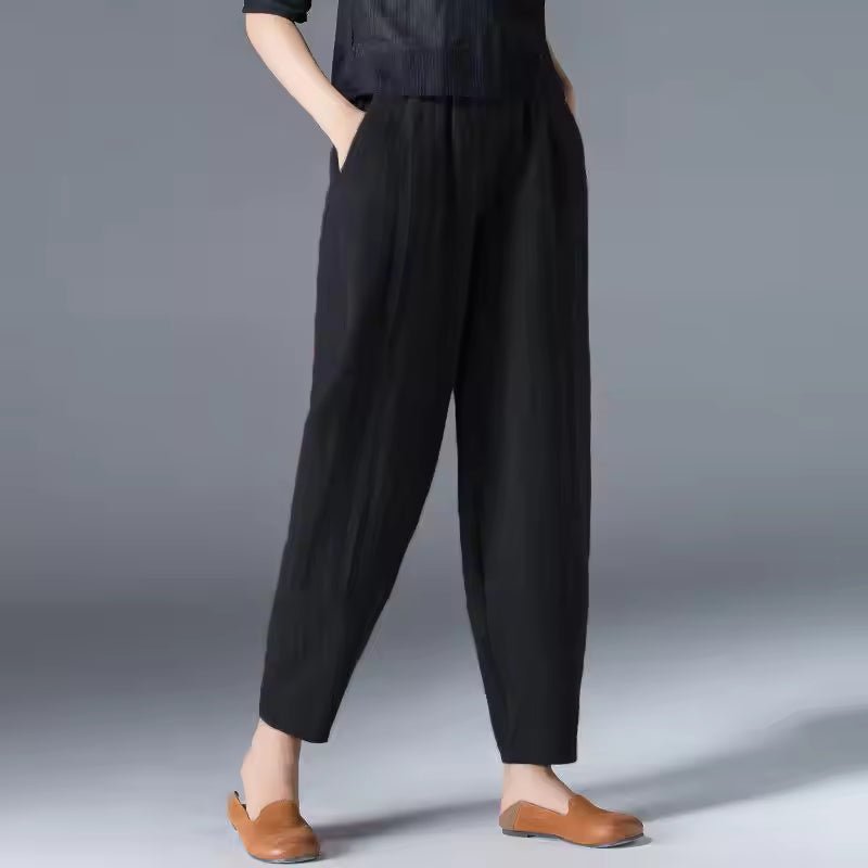 Women's Relaxed-Fit Elastic-Waist Tapered Ankle Pants
