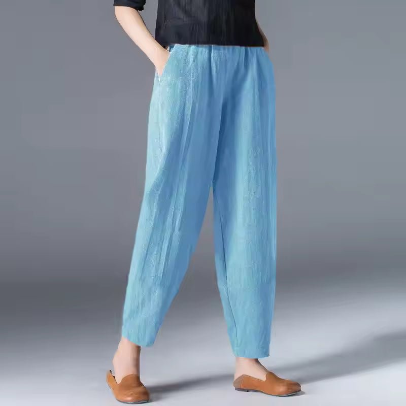 Women's Relaxed-Fit Elastic-Waist Tapered Ankle Pants