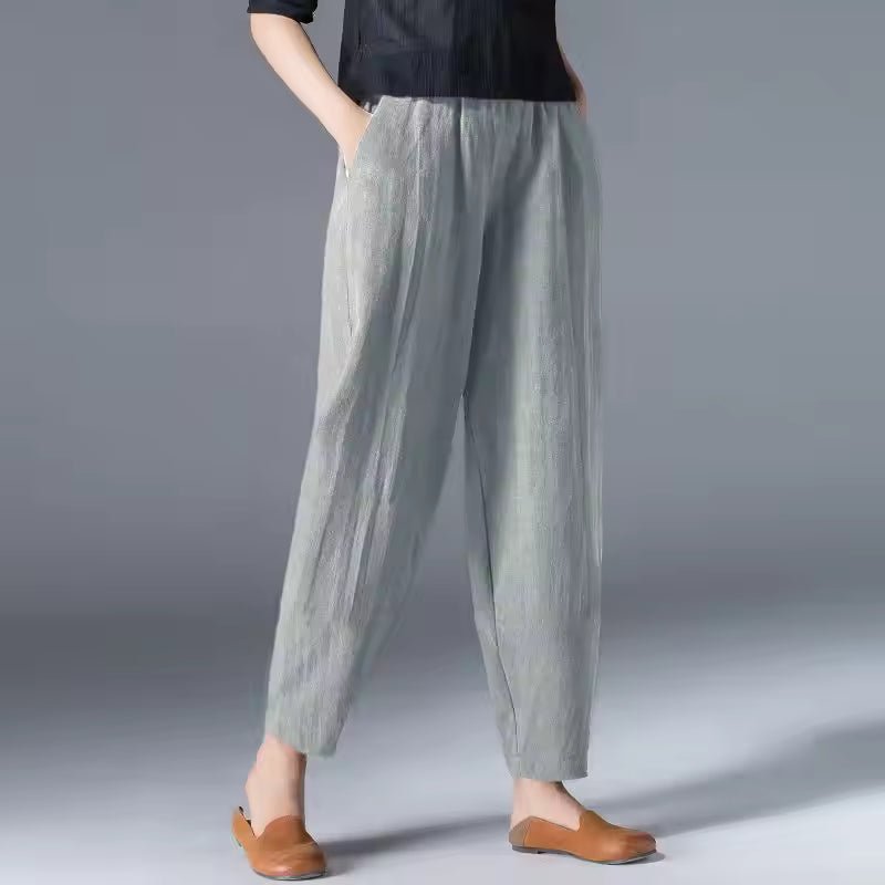 Women's Relaxed-Fit Elastic-Waist Tapered Ankle Pants