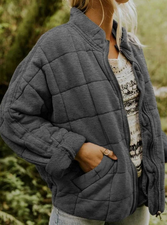Women's Relaxed-Fit Lightweight Quilted Zip-Up Coat