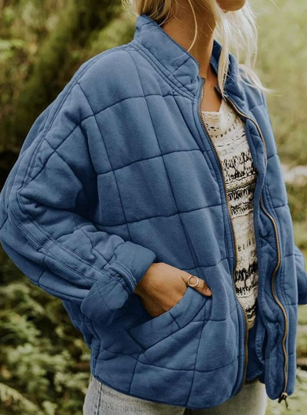 Women's Relaxed-Fit Lightweight Quilted Zip-Up Coat
