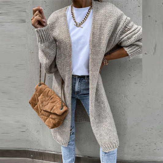 Women's Relaxed-Fit Long Open-Front Cardigan