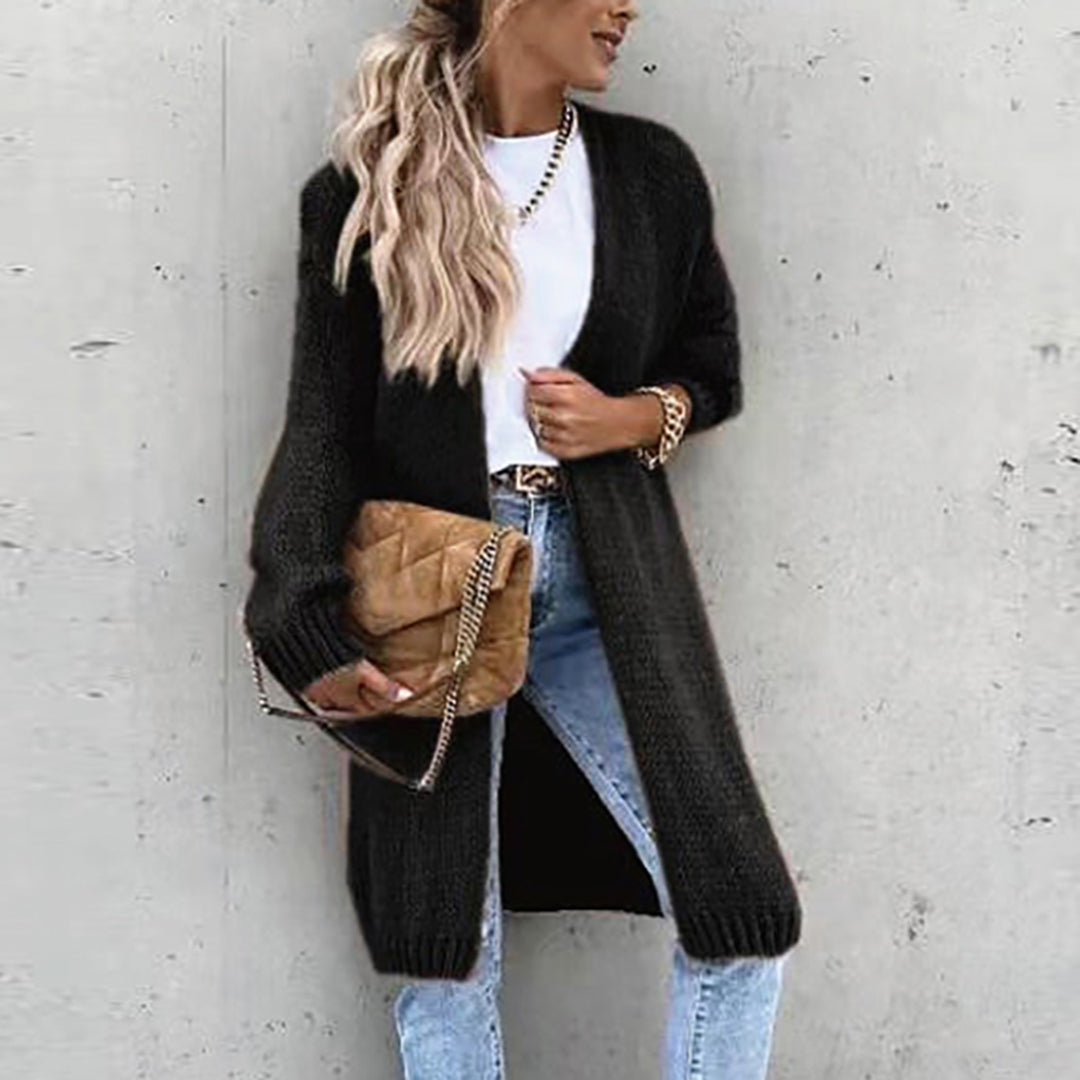 Women's Relaxed-Fit Long Open-Front Cardigan