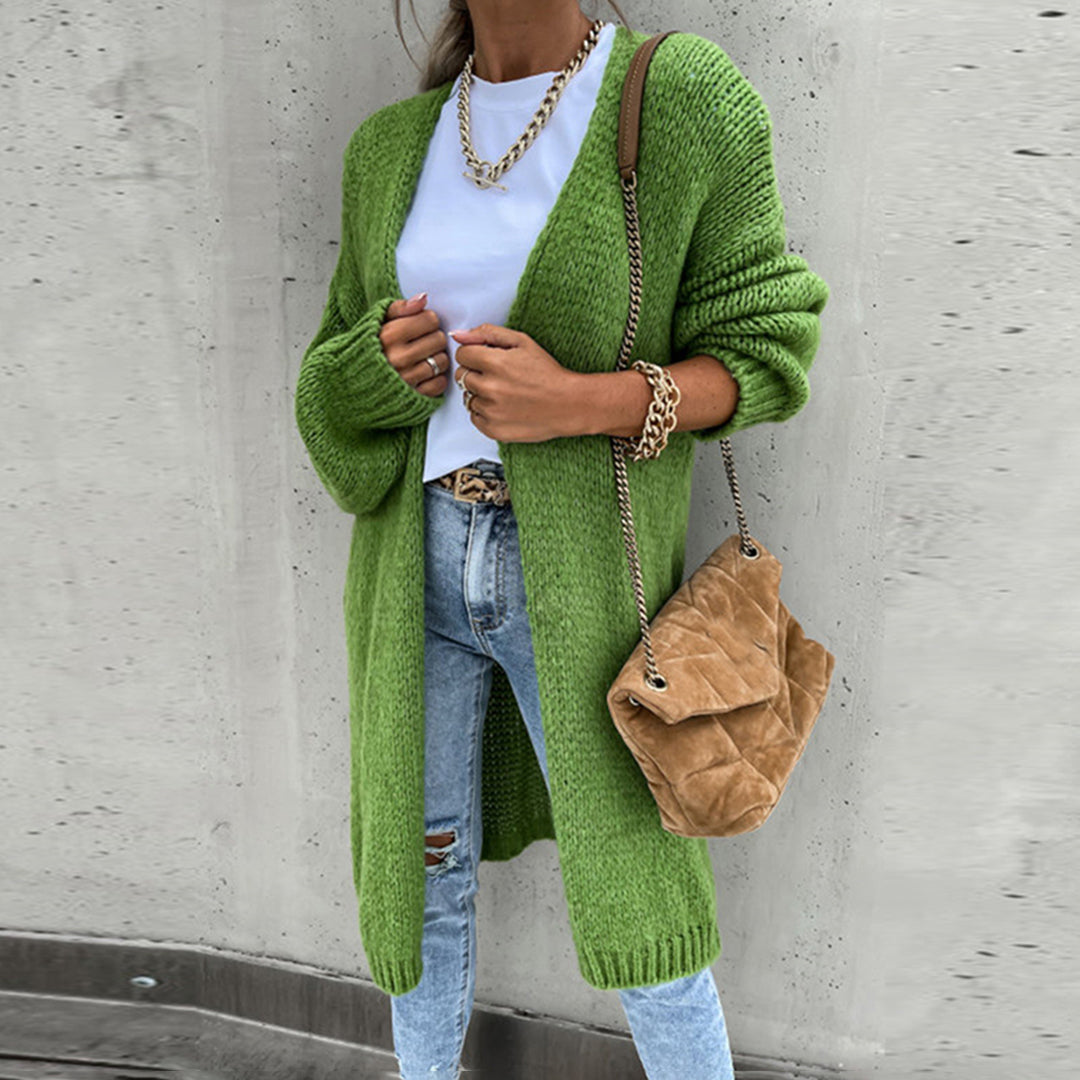 Women's Relaxed-Fit Long Open-Front Cardigan