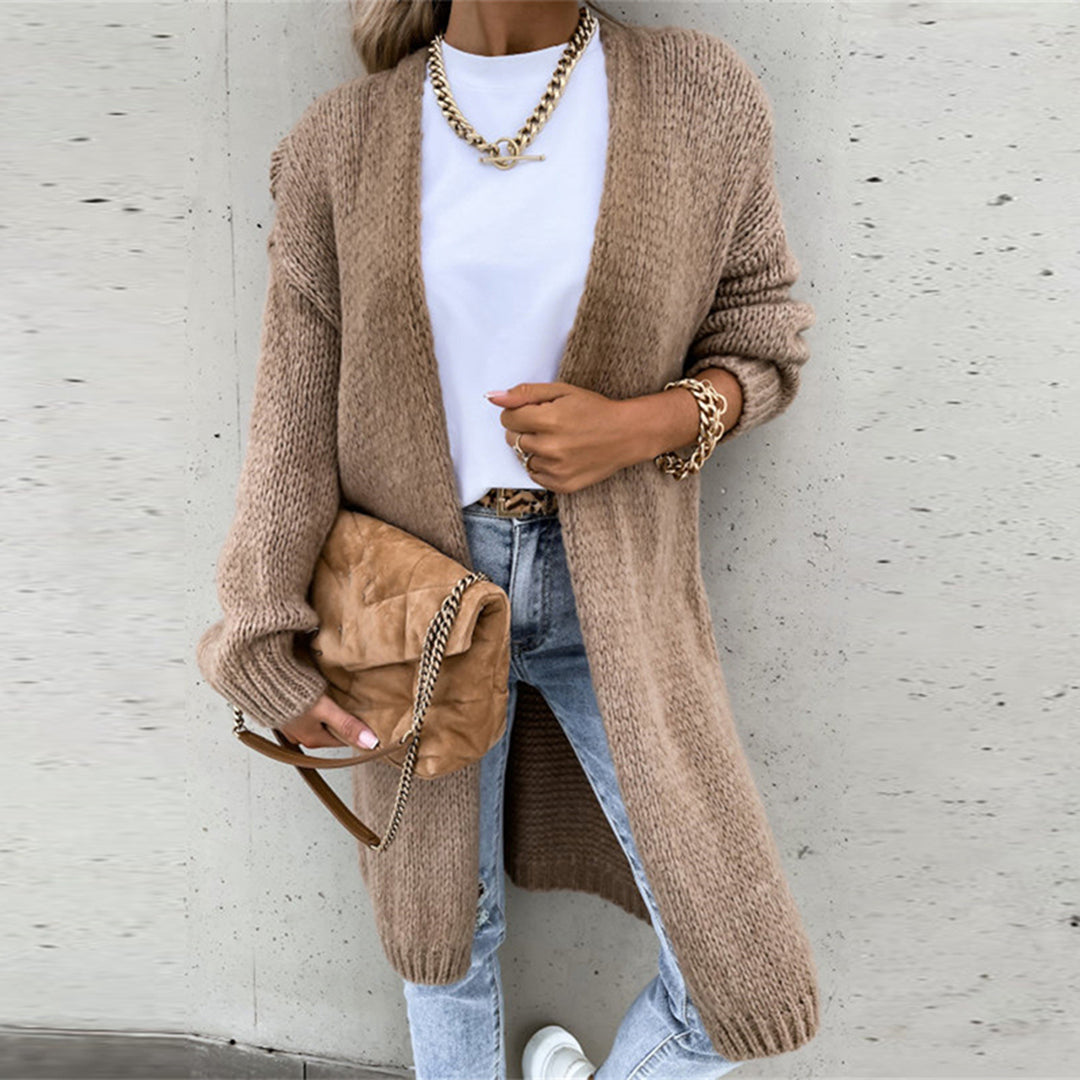 Women's Relaxed-Fit Long Open-Front Cardigan