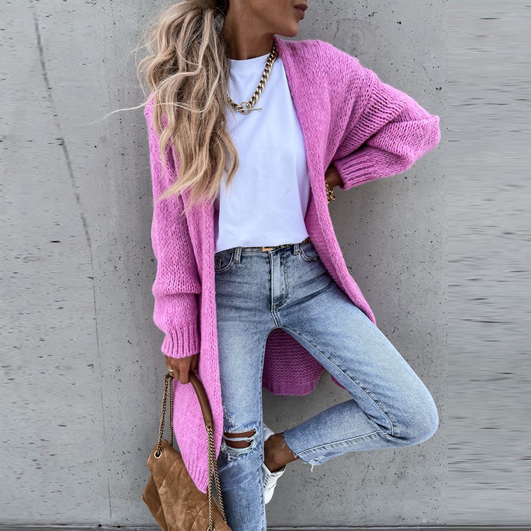 Women's Relaxed-Fit Long Open-Front Cardigan