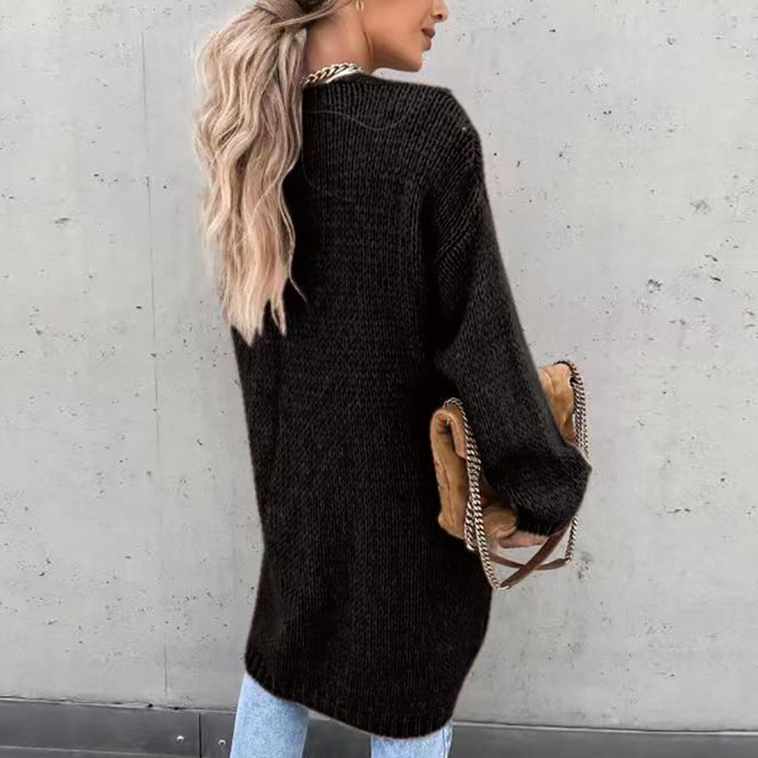 Women's Relaxed-Fit Long Open-Front Cardigan