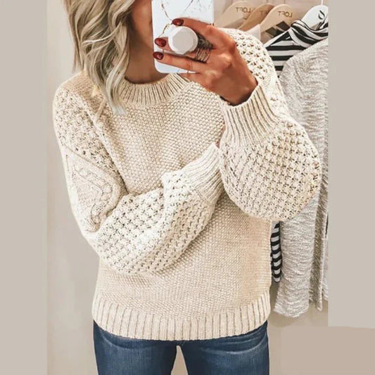 Women's Relaxed-Fit Long-Sleeve Sweater
