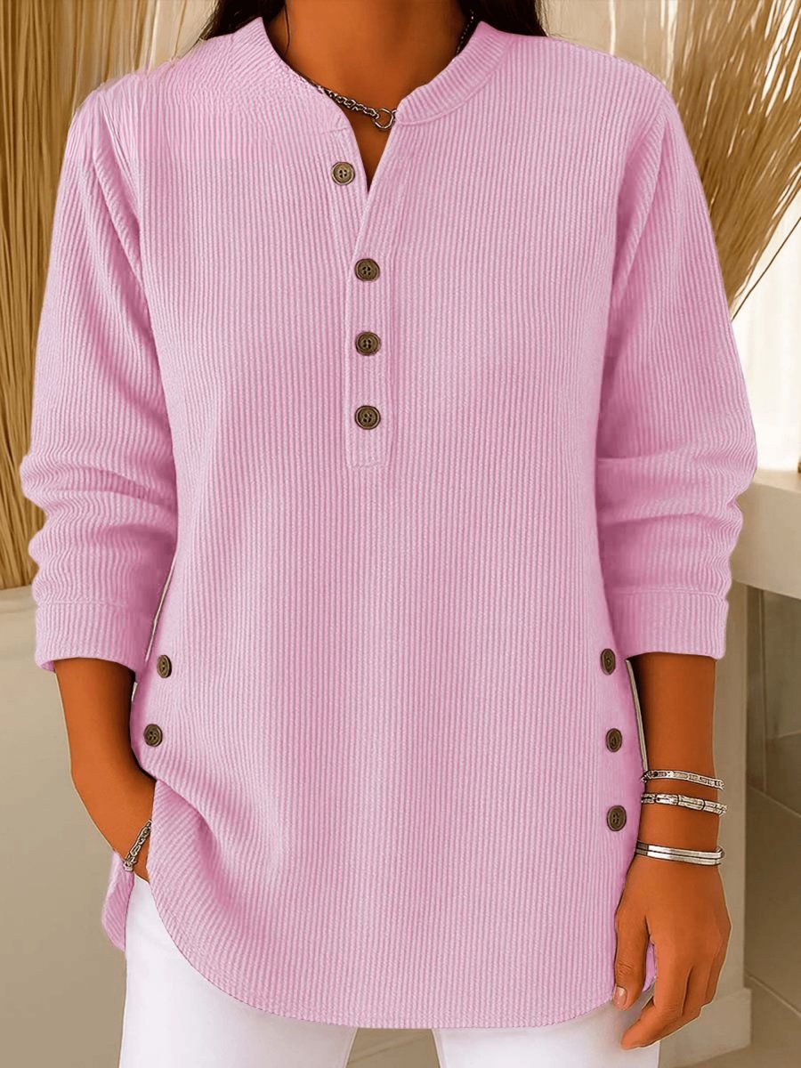 Women's Relaxed-Fit Longline Henley Tunic Top
