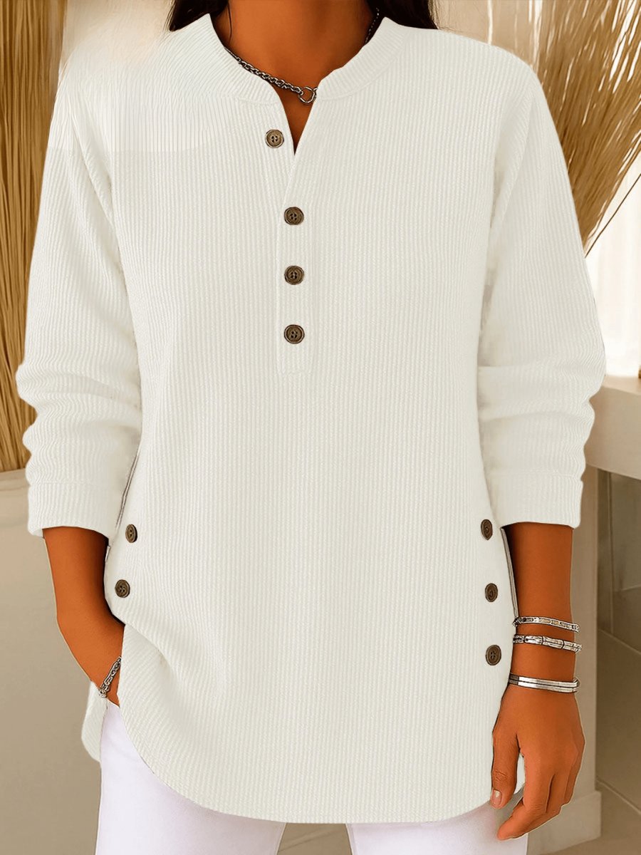 Women's Relaxed-Fit Longline Henley Tunic Top