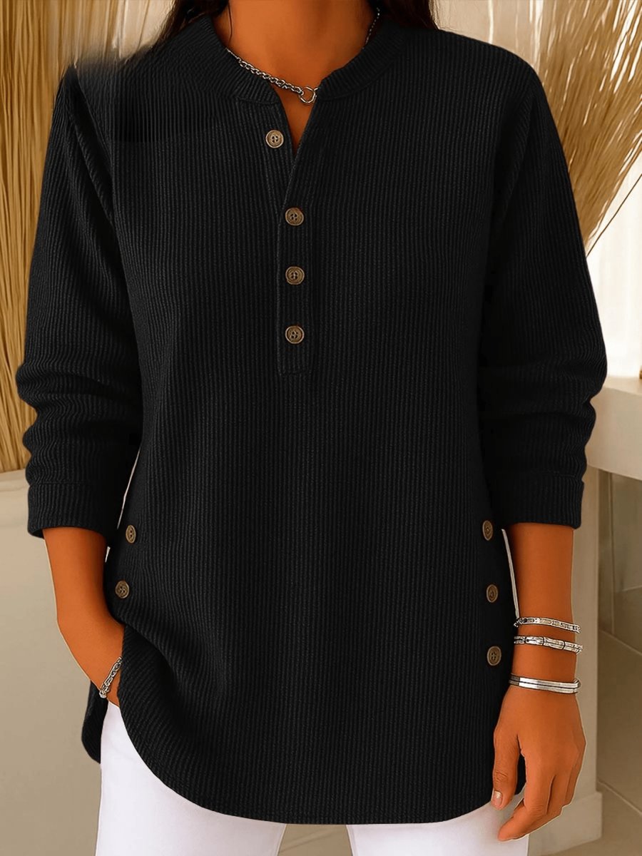 Women's Relaxed-Fit Longline Henley Tunic Top