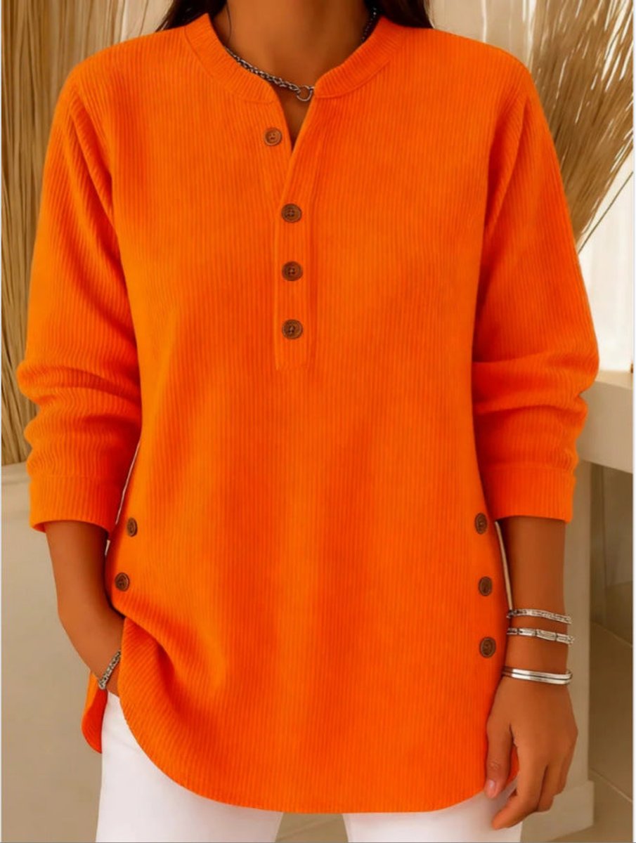 Women's Relaxed-Fit Longline Henley Tunic Top