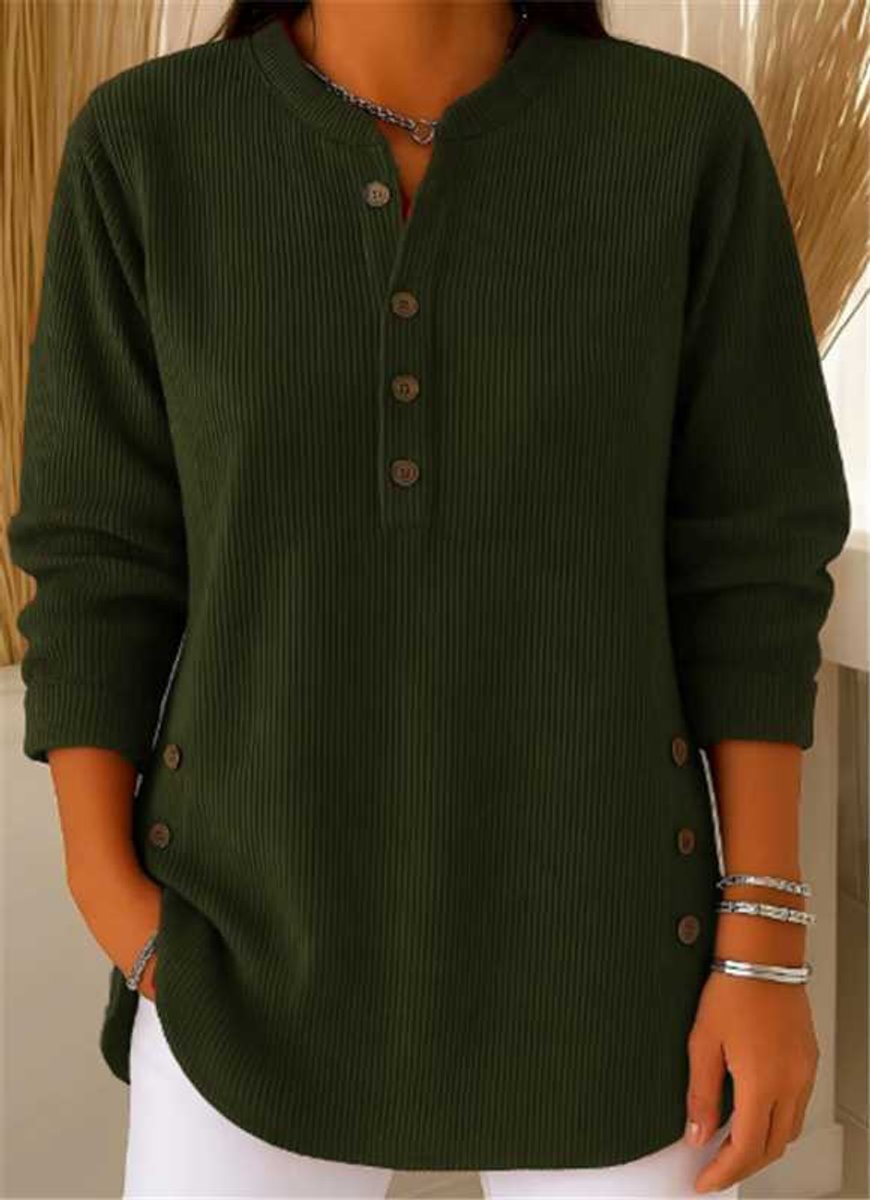 Women's Relaxed-Fit Longline Henley Tunic Top