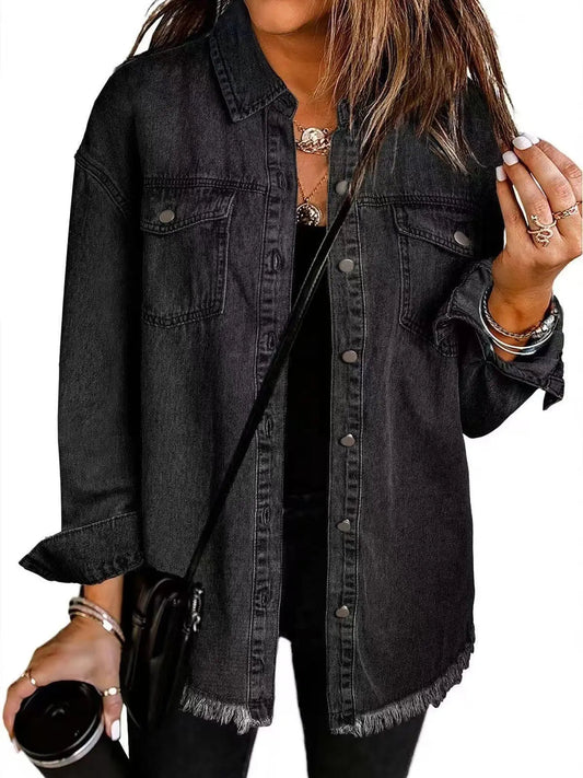 Women's Relaxed-Fit Solid Color Jacket With Deep Pockets