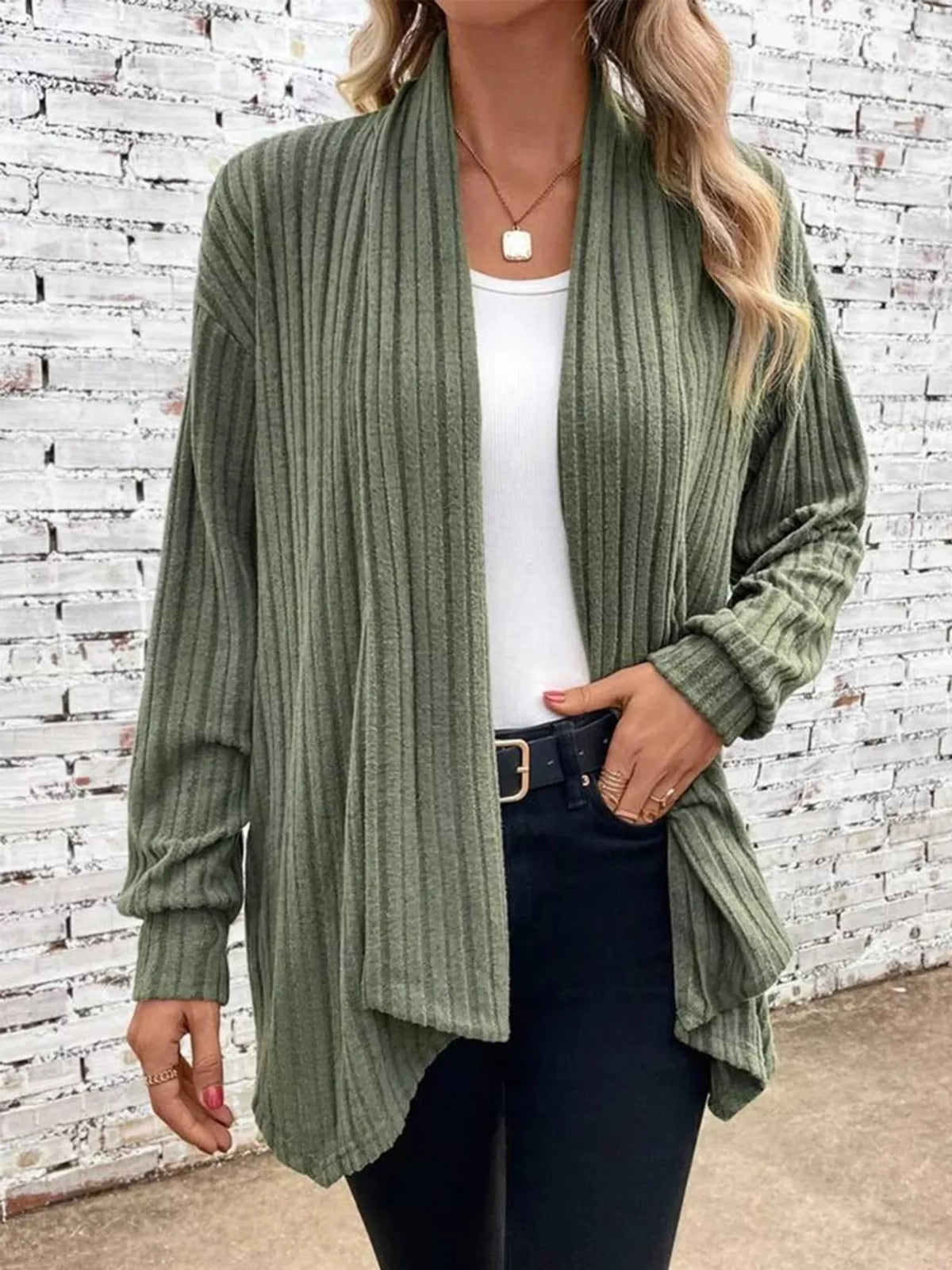 Women's Relaxed Open-Front Cardigan