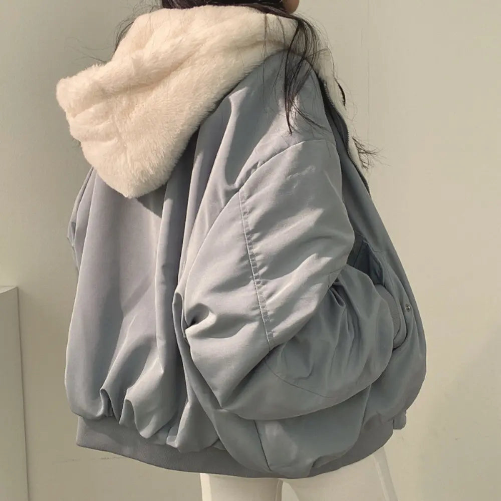 Women's Reversible Long-Sleeve Jacket with Zip and Pockets