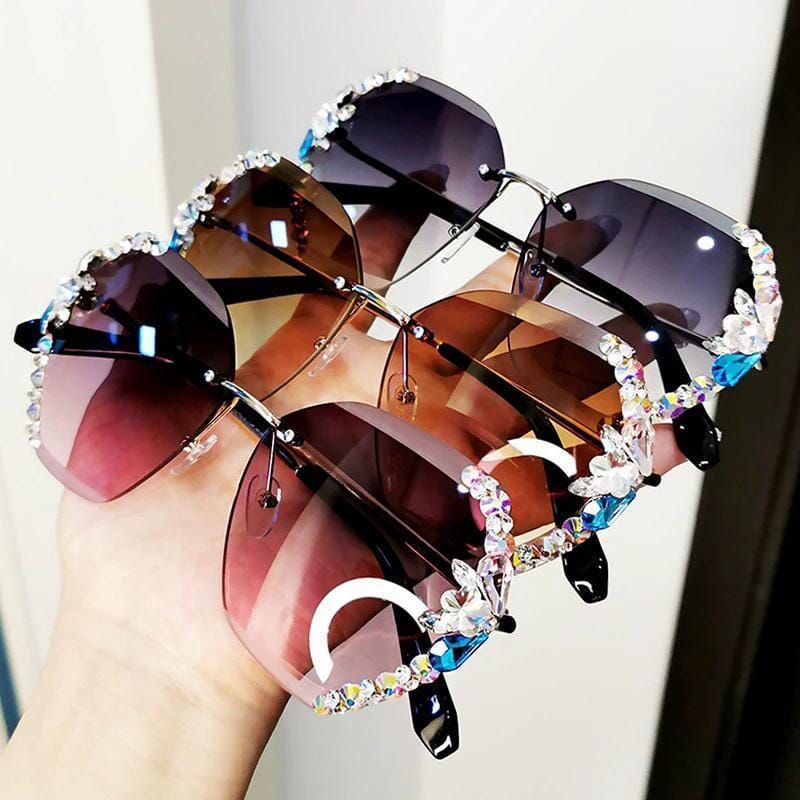 Women's Rimless Vintage Sunglasses