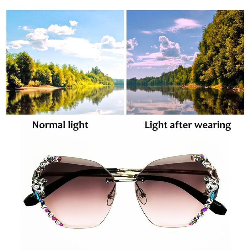 Women's Rimless Vintage Sunglasses