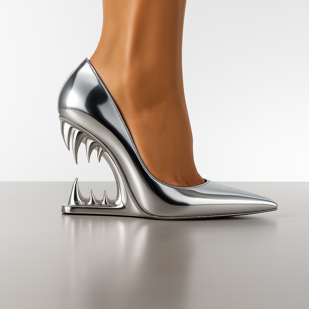 Women's Sculpted Fang Heel Pumps