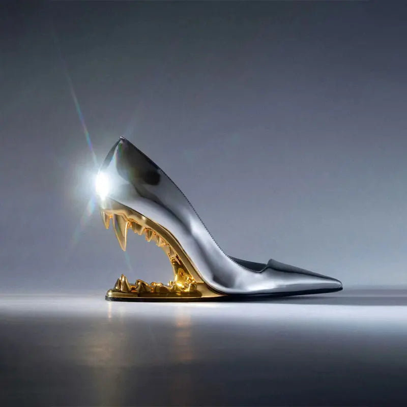 Women's Sculpted Fang Heel Pumps