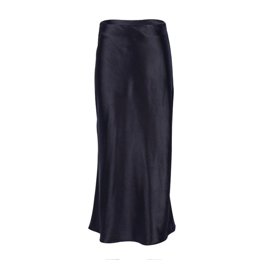 Women's Shimmering High-Waisted A-Line Midi Skirt