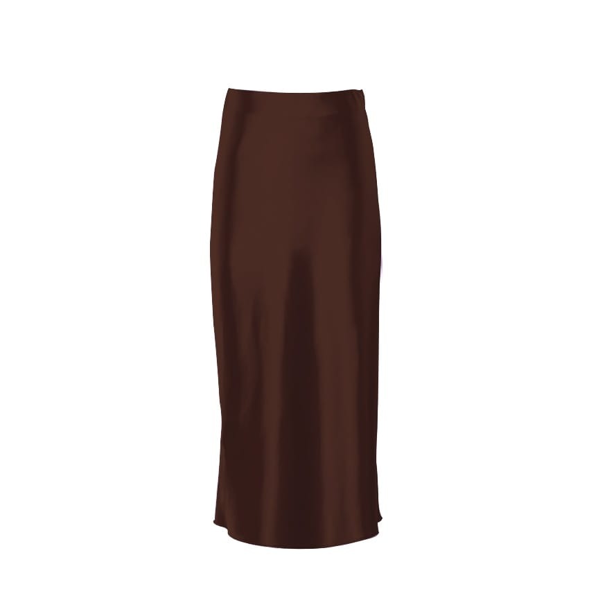 Women's Shimmering High-Waisted A-Line Midi Skirt