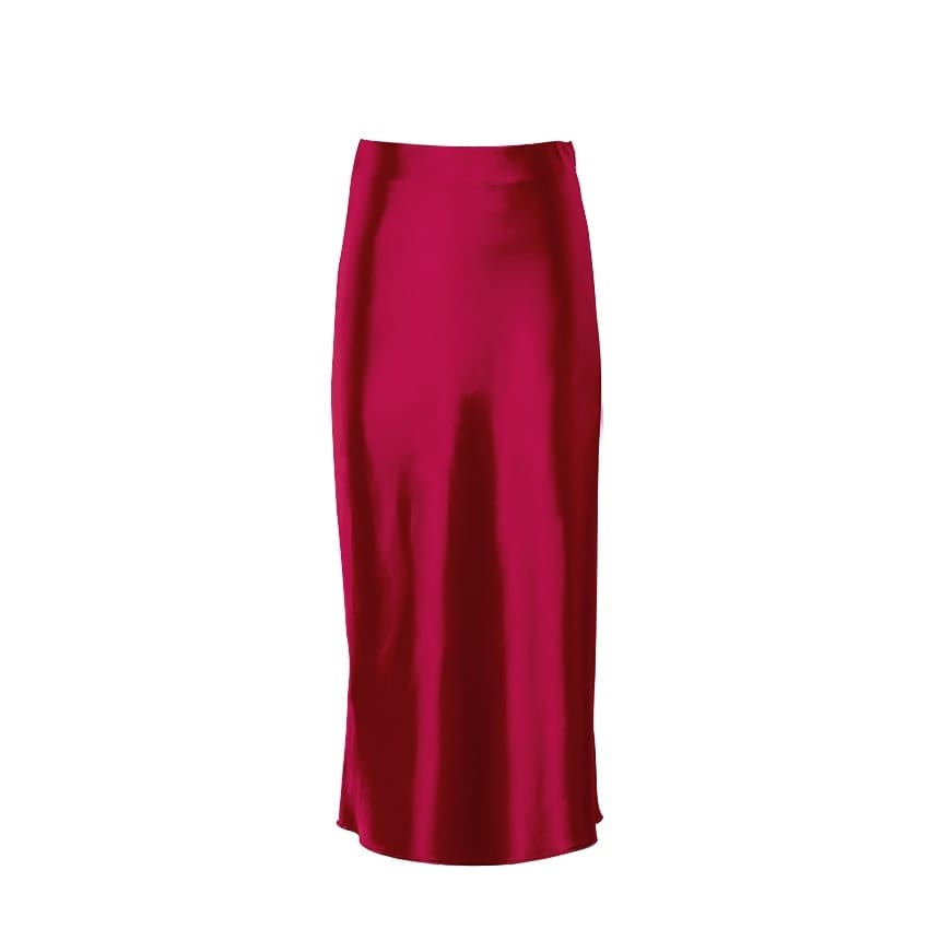 Women's Shimmering High-Waisted A-Line Midi Skirt