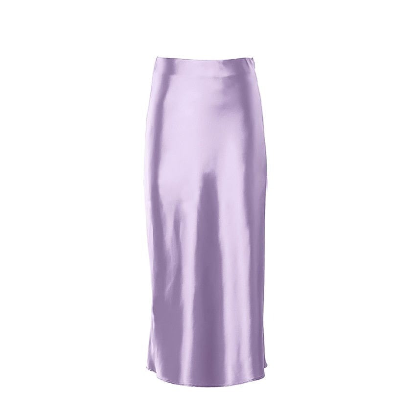 Women's Shimmering High-Waisted A-Line Midi Skirt