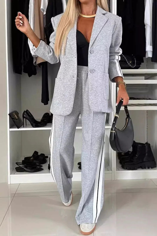 Women's Side-Stripe Blazer and Trousers Set
