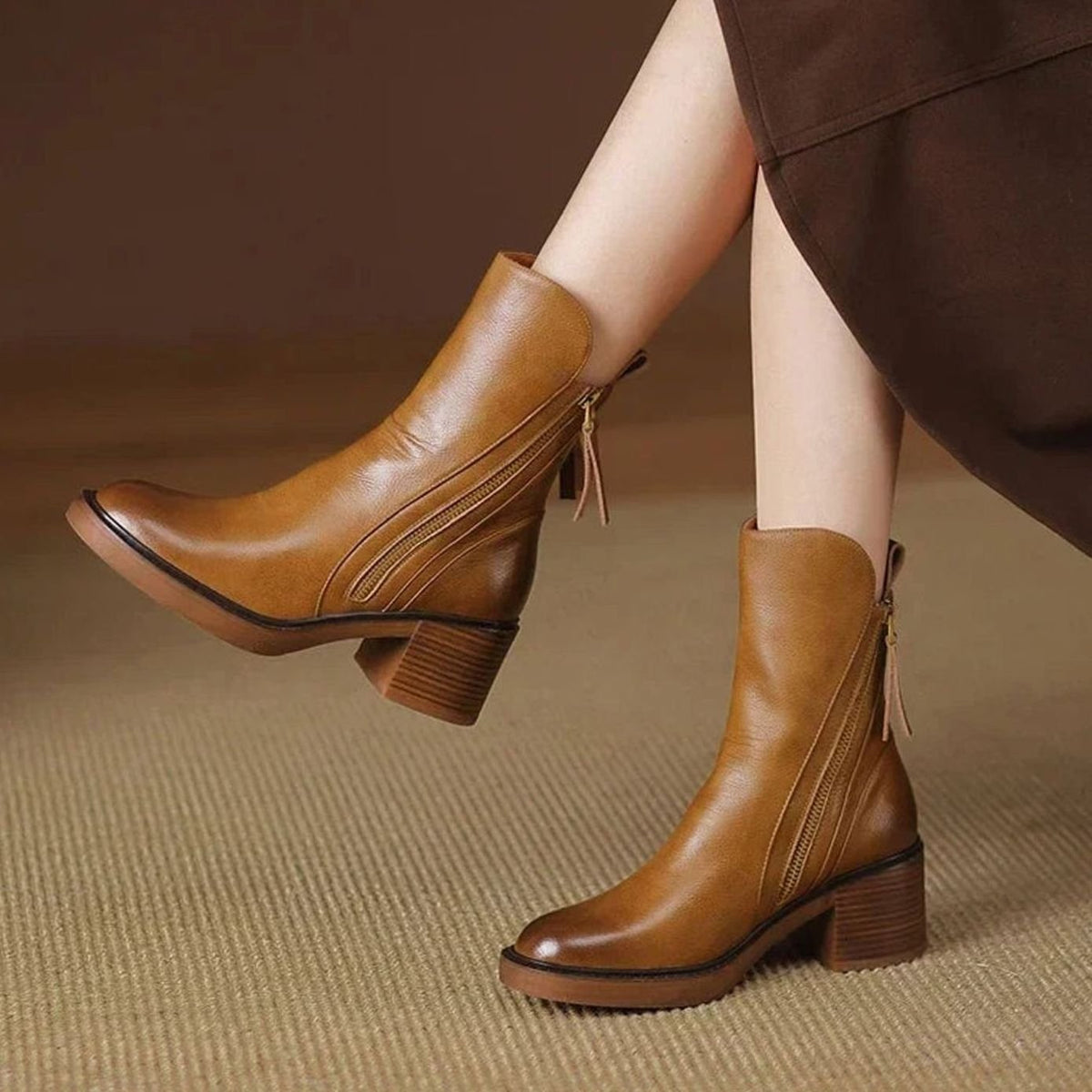Women's Side-Zip Block Heel Ankle Boots