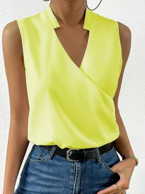 Women's Sleeveless Wrap V-Neck Top