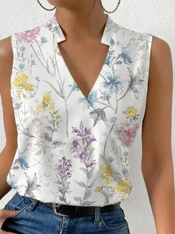 Women's Sleeveless Wrap V-Neck Top