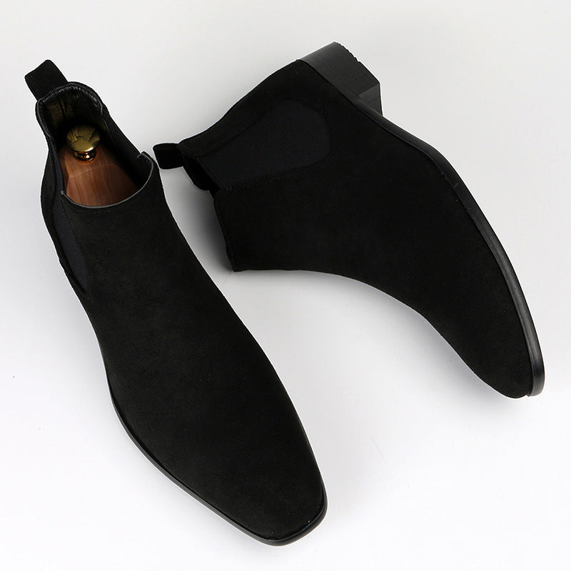 Women's Slip-On Chelsea Boots with Block Heel and Elastic Panel