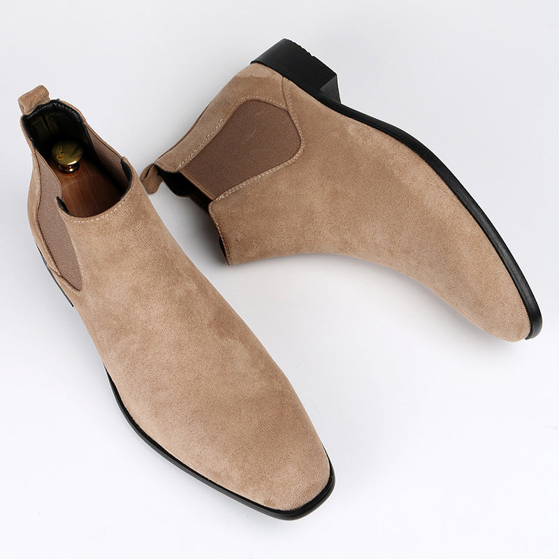 Women's Slip-On Chelsea Boots with Block Heel and Elastic Panel
