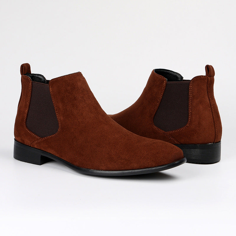 Women's Slip-On Chelsea Boots with Block Heel and Elastic Panel