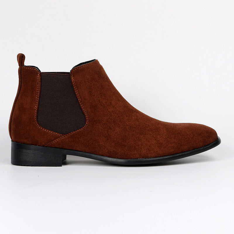 Women's Slip-On Chelsea Boots with Block Heel and Elastic Panel