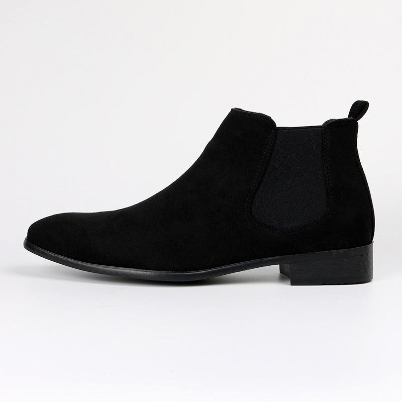 Women's Slip-On Chelsea Boots with Block Heel and Elastic Panel