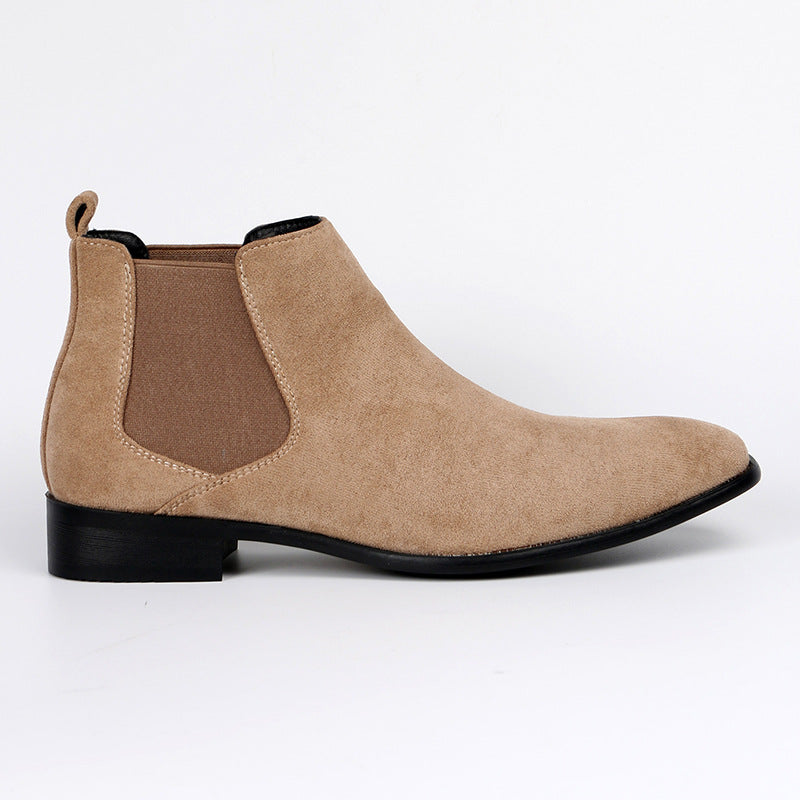 Women's Slip-On Chelsea Boots with Block Heel and Elastic Panel