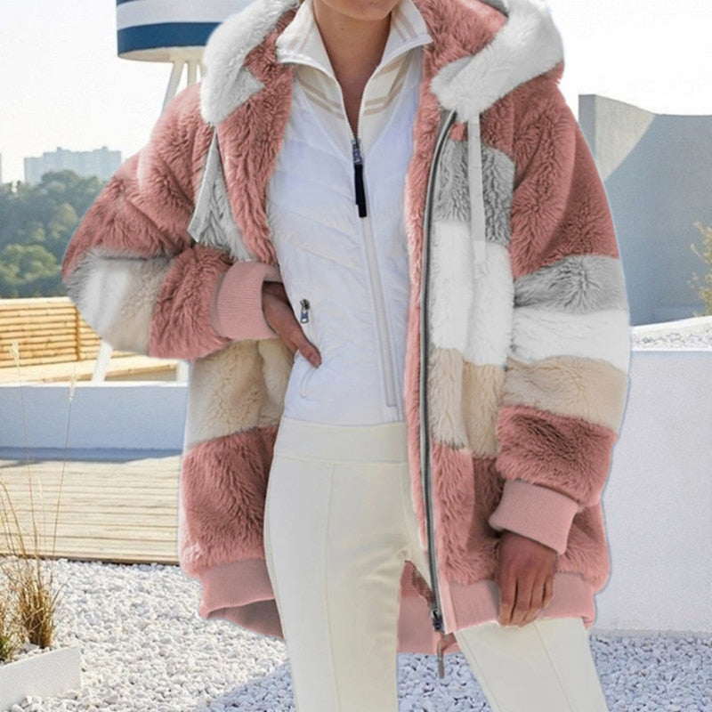 Women's Soft Fluffy Hooded Jacket