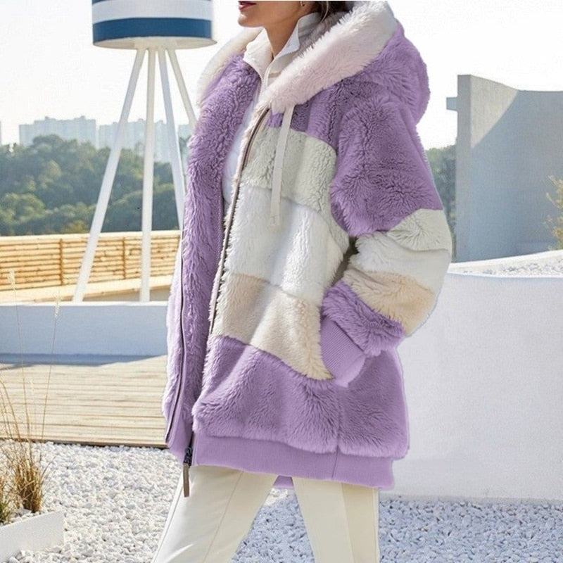 Women's Soft Fluffy Hooded Jacket