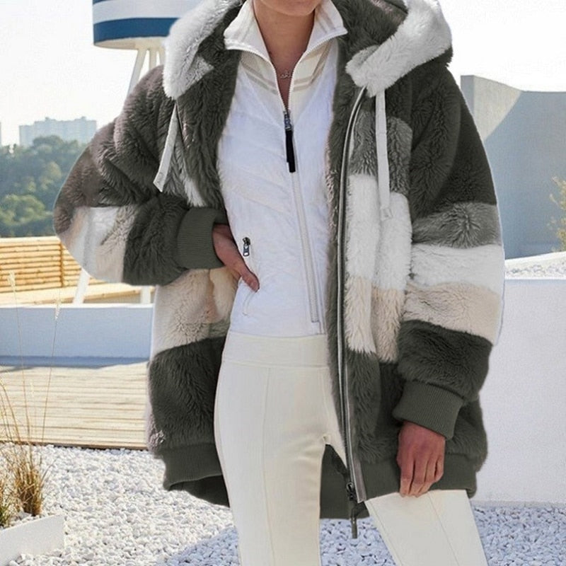 Women's Soft Fluffy Hooded Jacket