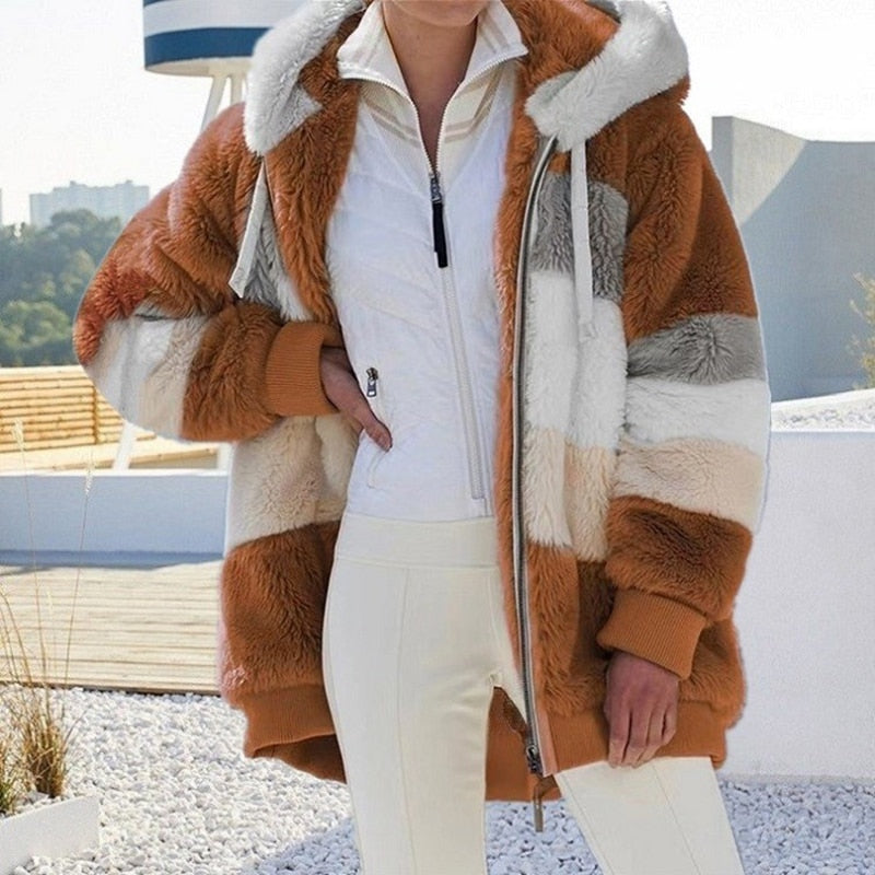 Women's Soft Fluffy Hooded Jacket