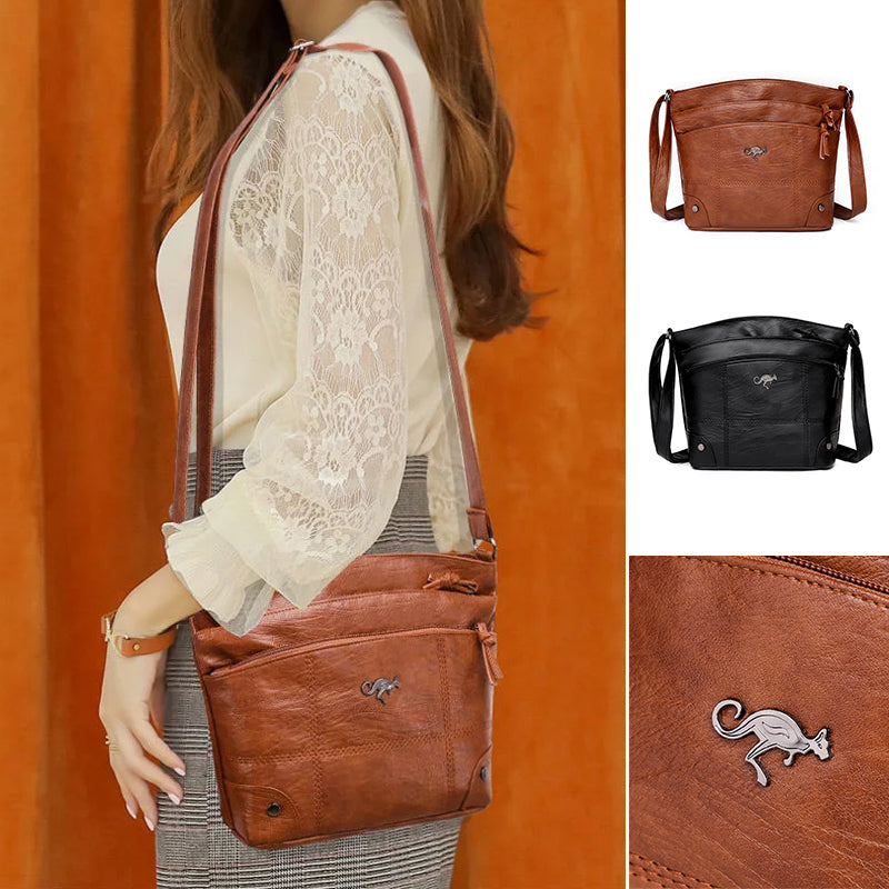 Women's Soft Multi-Compartment Messenger Shoulder Bag