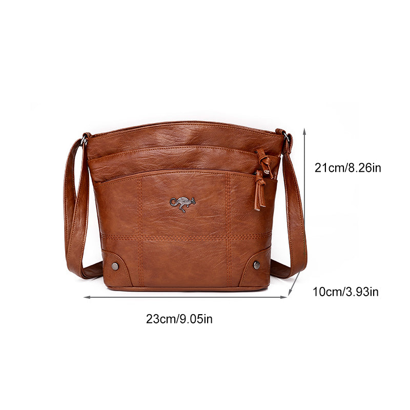 Women's Soft Multi-Compartment Messenger Shoulder Bag