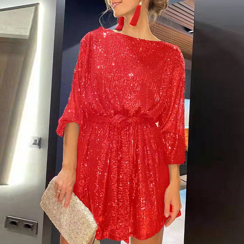 Women's Sparkling Sequin Mini Party Dress