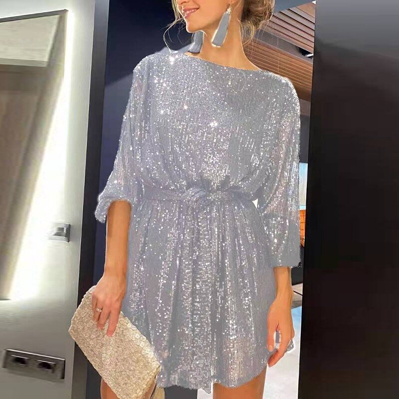 Women's Sparkling Sequin Mini Party Dress