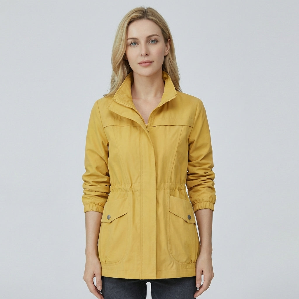 Women's Spring Jacket with Adjustable Waist