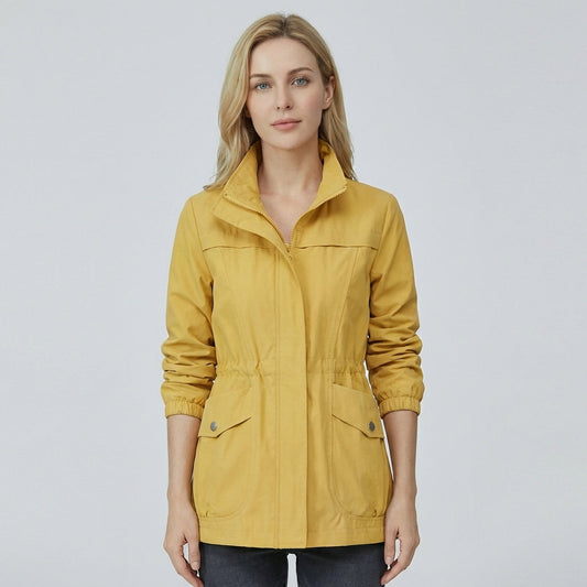 Women's Spring Jacket with Adjustable Waist